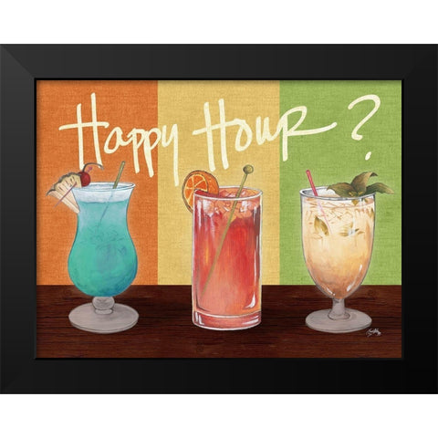 Happy Hour Drinks Black Modern Wood Framed Art Print by Medley, Elizabeth