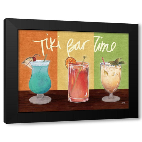 Tiki Bar Time Black Modern Wood Framed Art Print with Double Matting by Medley, Elizabeth