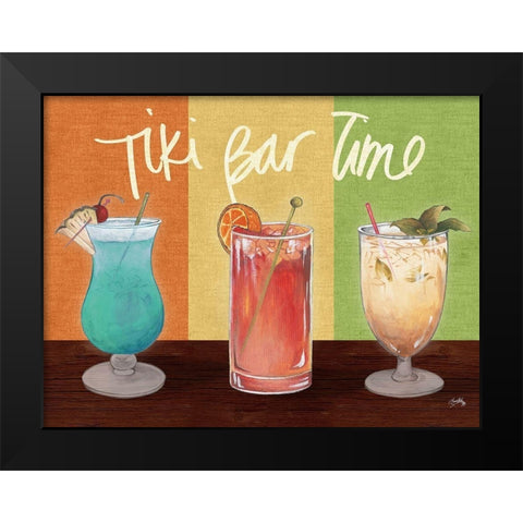 Tiki Bar Time Black Modern Wood Framed Art Print by Medley, Elizabeth