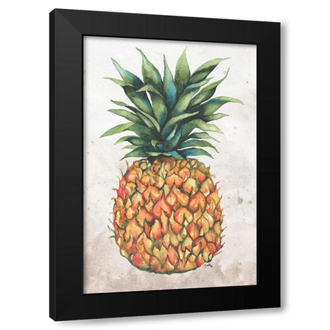 Tropic Pineapple Black Modern Wood Framed Art Print by Medley, Elizabeth