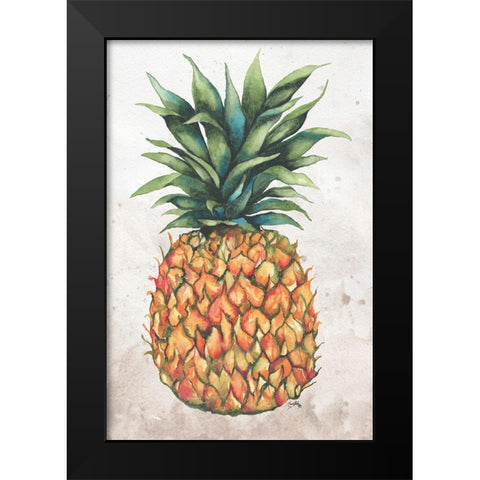 Tropic Pineapple Black Modern Wood Framed Art Print by Medley, Elizabeth