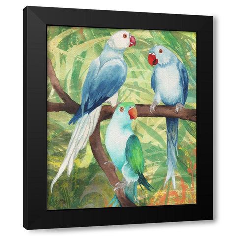 Tropical Birds I Black Modern Wood Framed Art Print by Medley, Elizabeth
