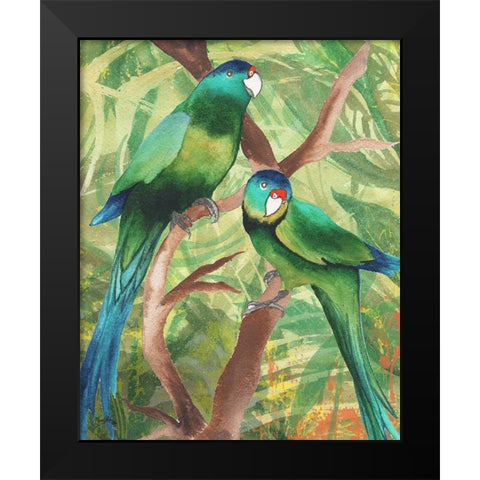 Tropical Birds II Black Modern Wood Framed Art Print by Medley, Elizabeth