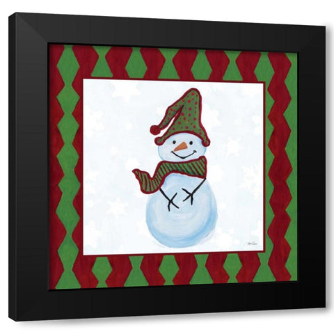 Snowman Zig Zag Square III Black Modern Wood Framed Art Print with Double Matting by Ritter, Gina