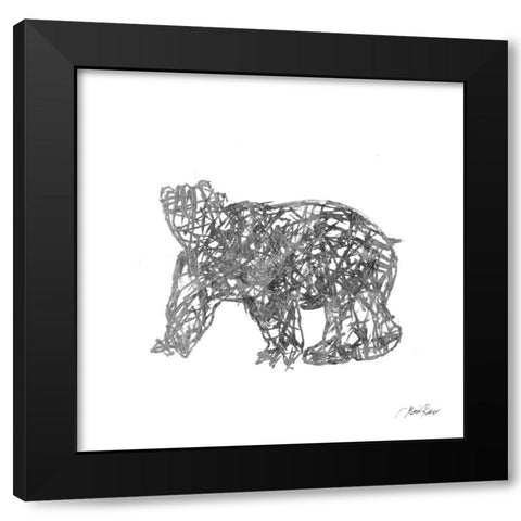 Winter Bear Black Modern Wood Framed Art Print with Double Matting by Ritter, Gina