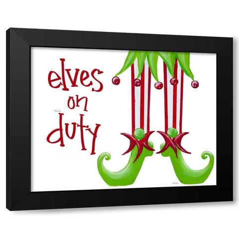 Elves on Duty Black Modern Wood Framed Art Print with Double Matting by Ritter, Gina