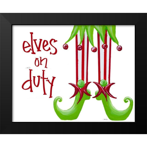 Elves on Duty Black Modern Wood Framed Art Print by Ritter, Gina