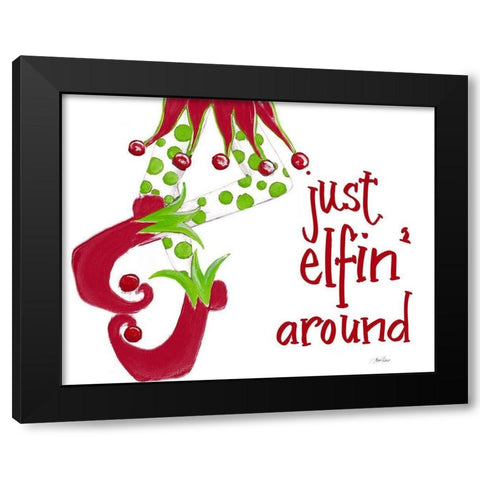 Just Elfin Around Black Modern Wood Framed Art Print with Double Matting by Ritter, Gina