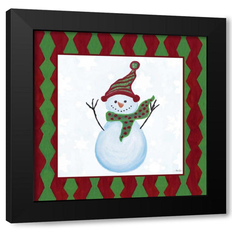 Snowman Zig Zag Square I Black Modern Wood Framed Art Print with Double Matting by Ritter, Gina