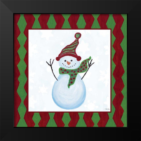 Snowman Zig Zag Square I Black Modern Wood Framed Art Print by Ritter, Gina
