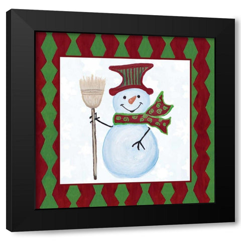 Snowman Zig Zag Square IV Black Modern Wood Framed Art Print by Ritter, Gina