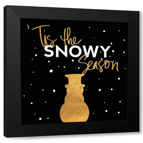 Tis the Snowy Season Black Modern Wood Framed Art Print with Double Matting by Ritter, Gina