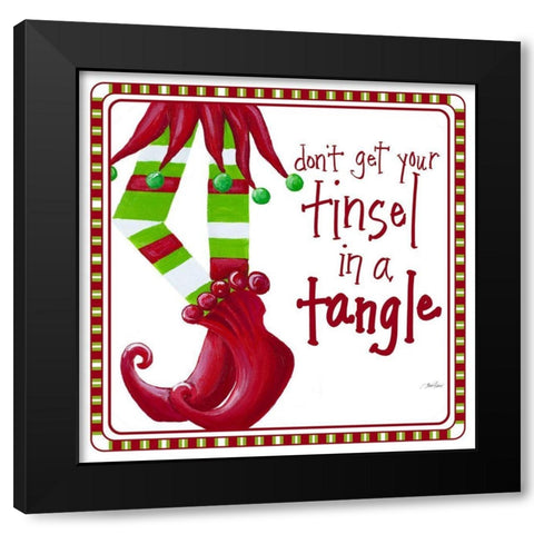Tinsel in aTangle Black Modern Wood Framed Art Print with Double Matting by Ritter, Gina