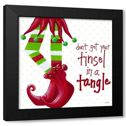 Tinsel In A Tangle on Dots Black Modern Wood Framed Art Print by Ritter, Gina