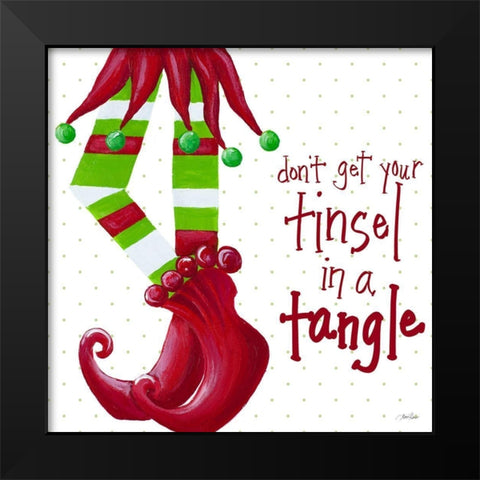Tinsel In A Tangle on Dots Black Modern Wood Framed Art Print by Ritter, Gina