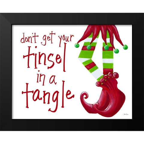 Dont Get Your Tinsel in a Tangle Black Modern Wood Framed Art Print by Ritter, Gina