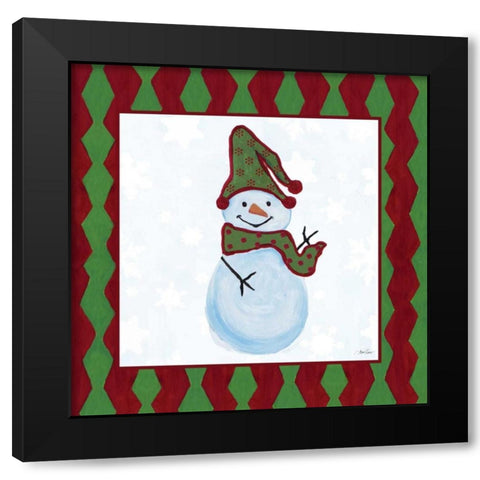 Snowman Zig Zag Square II Black Modern Wood Framed Art Print with Double Matting by Ritter, Gina
