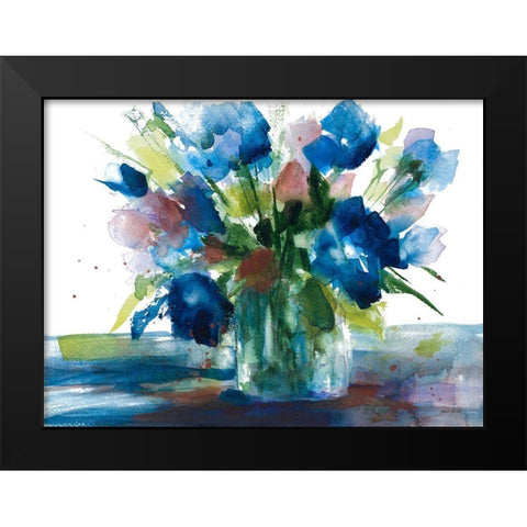 Blue Haven II Black Modern Wood Framed Art Print by Loreth, Lanie