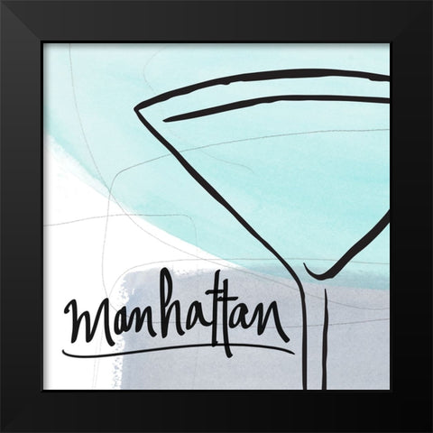 Manhattan Abstract Black Modern Wood Framed Art Print by Loreth, Lanie