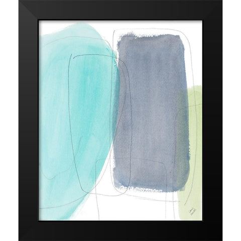 Teal and Grey Abstract I Black Modern Wood Framed Art Print by Loreth, Lanie