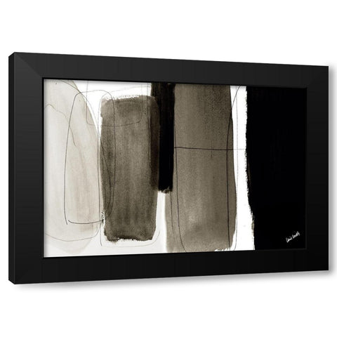Dark Veil Abstract Black Modern Wood Framed Art Print by Loreth, Lanie