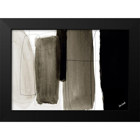 Dark Veil Abstract Black Modern Wood Framed Art Print by Loreth, Lanie