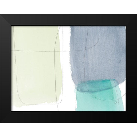 Teal and Grey Abstract II Black Modern Wood Framed Art Print by Loreth, Lanie
