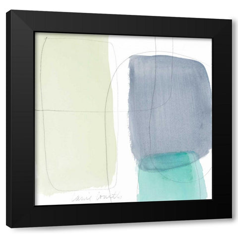 Teal and Grey Abstract II Black Modern Wood Framed Art Print by Loreth, Lanie
