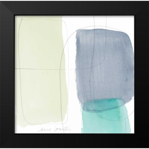 Teal and Grey Abstract II Black Modern Wood Framed Art Print by Loreth, Lanie