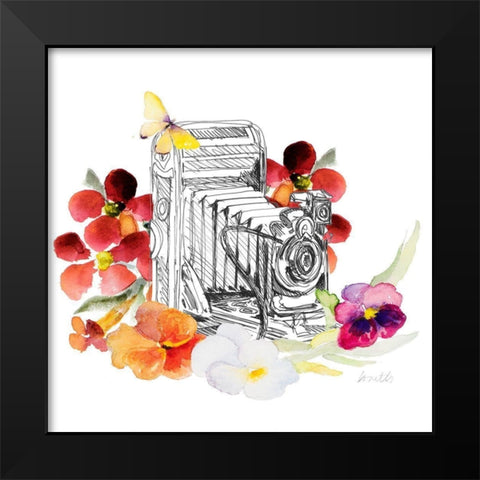 Camera Sketch on Fall Floral I Black Modern Wood Framed Art Print by Loreth, Lanie