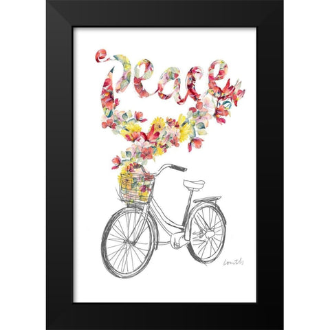 Love and Peace II Black Modern Wood Framed Art Print by Loreth, Lanie