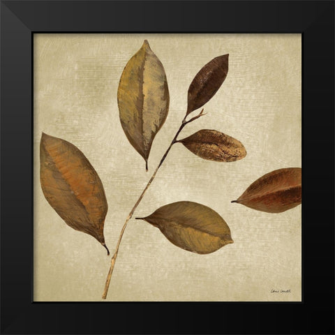 Antiqued Leaves I Black Modern Wood Framed Art Print by Loreth, Lanie