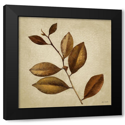 Antiqued Leaves II Black Modern Wood Framed Art Print with Double Matting by Loreth, Lanie