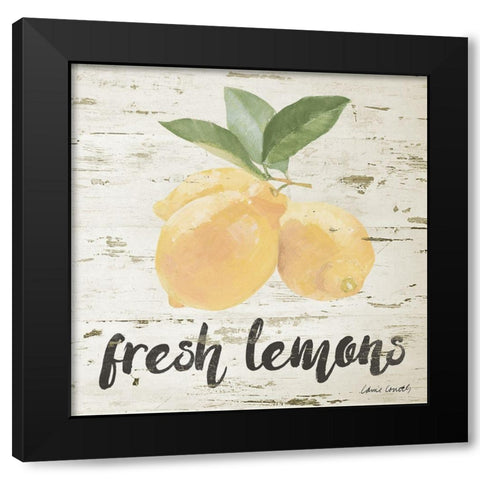 Fresh Lemons Black Modern Wood Framed Art Print by Loreth, Lanie