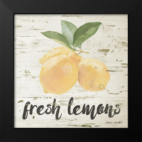 Fresh Lemons Black Modern Wood Framed Art Print by Loreth, Lanie