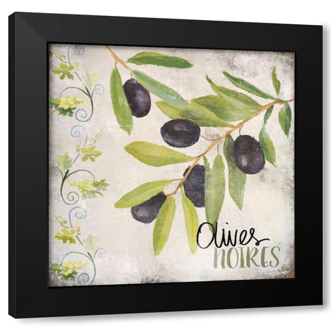 Olives Noires Black Modern Wood Framed Art Print by Loreth, Lanie
