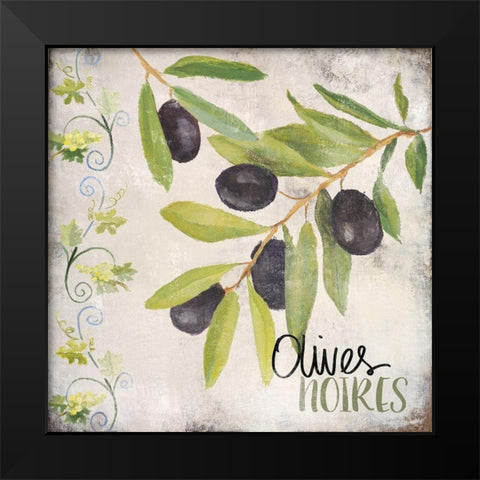 Olives Noires Black Modern Wood Framed Art Print by Loreth, Lanie