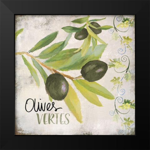 Olives Vertes Black Modern Wood Framed Art Print by Loreth, Lanie