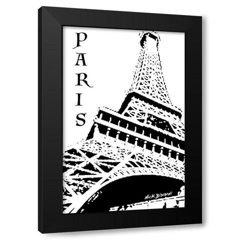 Modern Paris III Black Modern Wood Framed Art Print with Double Matting by Biscardi, Nicholas