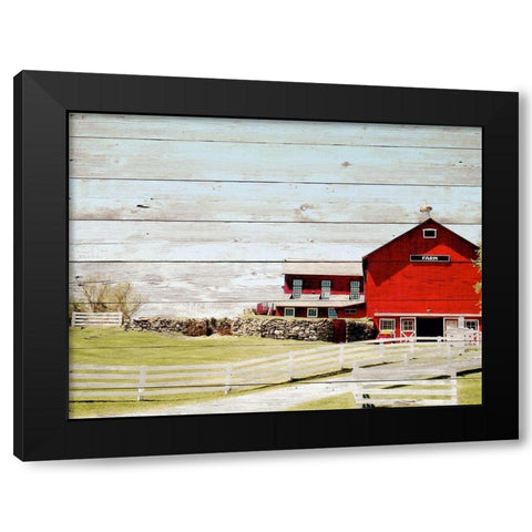 Farm Fence Black Modern Wood Framed Art Print with Double Matting by Biscardi, Nicholas