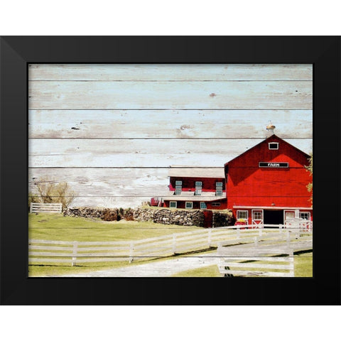 Farm Fence Black Modern Wood Framed Art Print by Biscardi, Nicholas