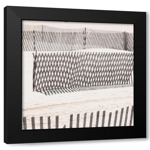 Beach Fence Black Modern Wood Framed Art Print with Double Matting by Biscardi, Nicholas