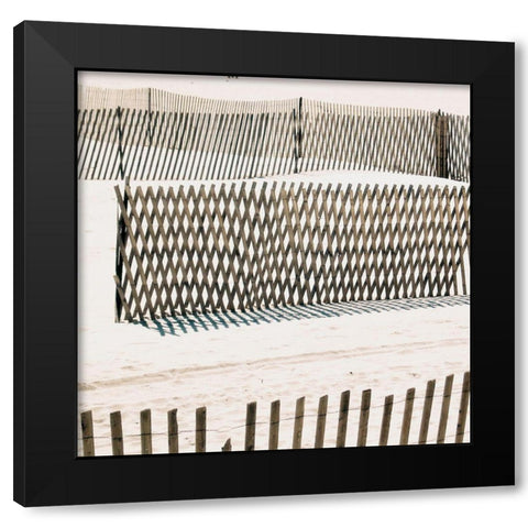 Beach Fence II Black Modern Wood Framed Art Print with Double Matting by Biscardi, Nicholas