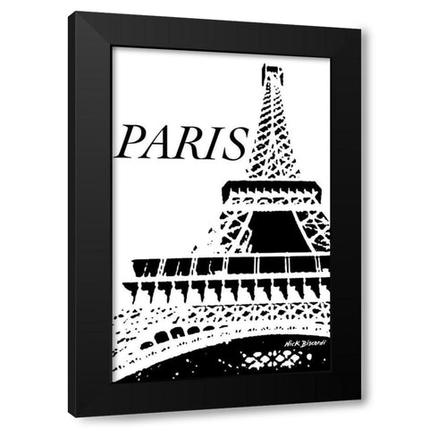 Modern Paris II Black Modern Wood Framed Art Print with Double Matting by Biscardi, Nicholas