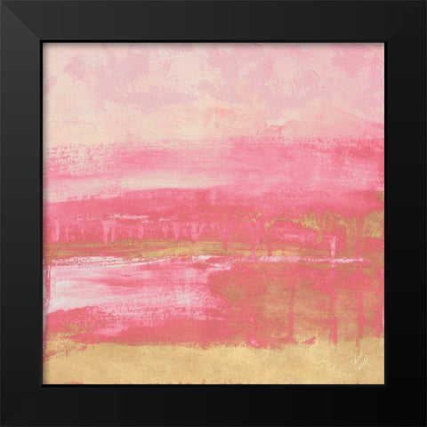 Pink and Gold Abstract Black Modern Wood Framed Art Print by Loreth, Lanie