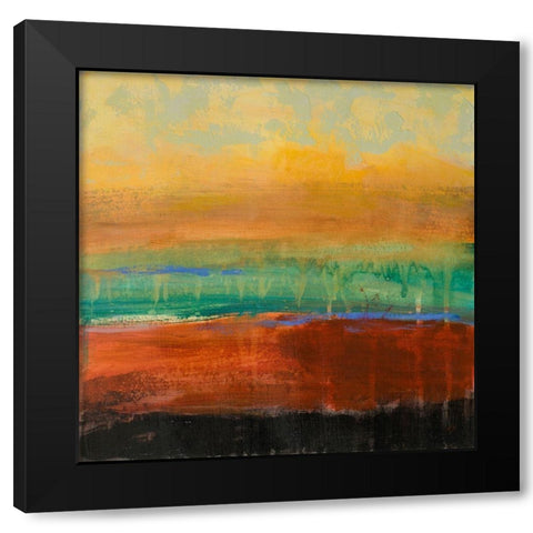 Red Green Yellow Abstract Black Modern Wood Framed Art Print with Double Matting by Loreth, Lanie