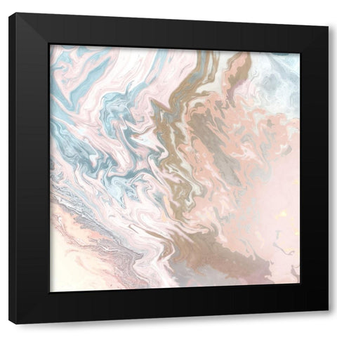 Elegant Pink Agate Black Modern Wood Framed Art Print by Mercado, M.