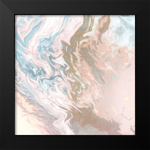 Elegant Pink Agate Black Modern Wood Framed Art Print by Mercado, M.