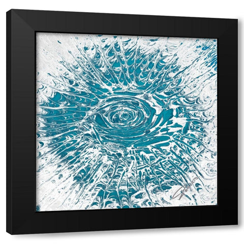 Burst of Ink Black Modern Wood Framed Art Print by Mercado, M.