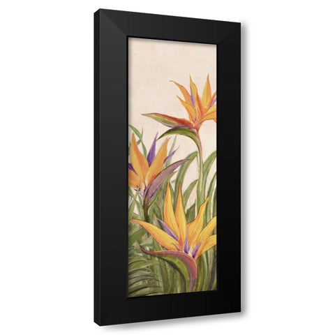 Bird of Paradise Panel II Black Modern Wood Framed Art Print by Diannart